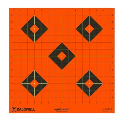 Samolepící, dvouvrstvý terč s barevnou signalizací zásahu. Ideální pro zaměřování pušky nebo pistole na střelnici. Včetně zálepek na opravu terčů. Rozměry 40x40 cm. Baleno po 5 ks.